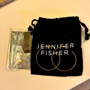 Jennifer fisher 2” gold plated hoops